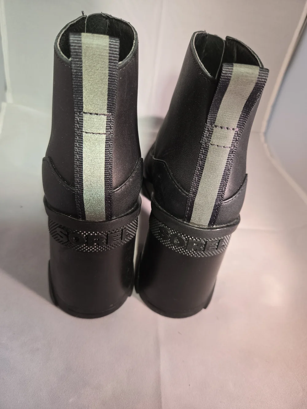 Sorel Black Front-Zip Chunky Heel Ankle Boots US 8.5